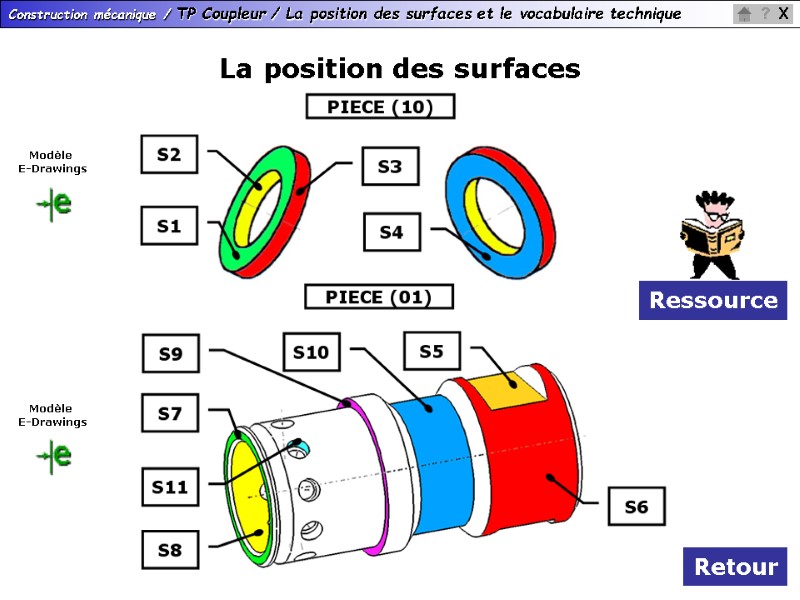 La position des surfaces Retour Modèle  E-Drawings Modèle  E-Drawings Ressource